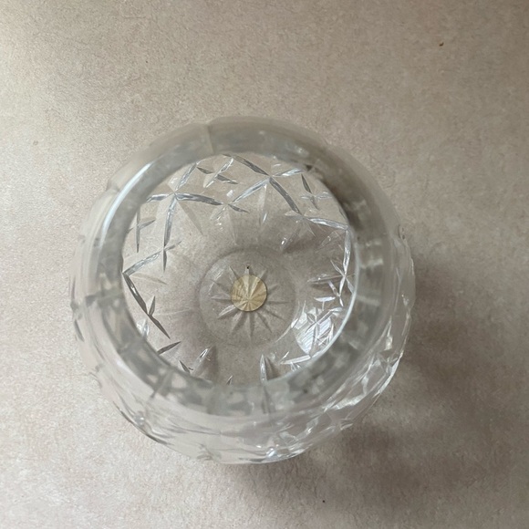 Crystal Rose Bowl Unknow Pattern Maker Stunning Design Pineapple Diamonds - Picture 2 of 4